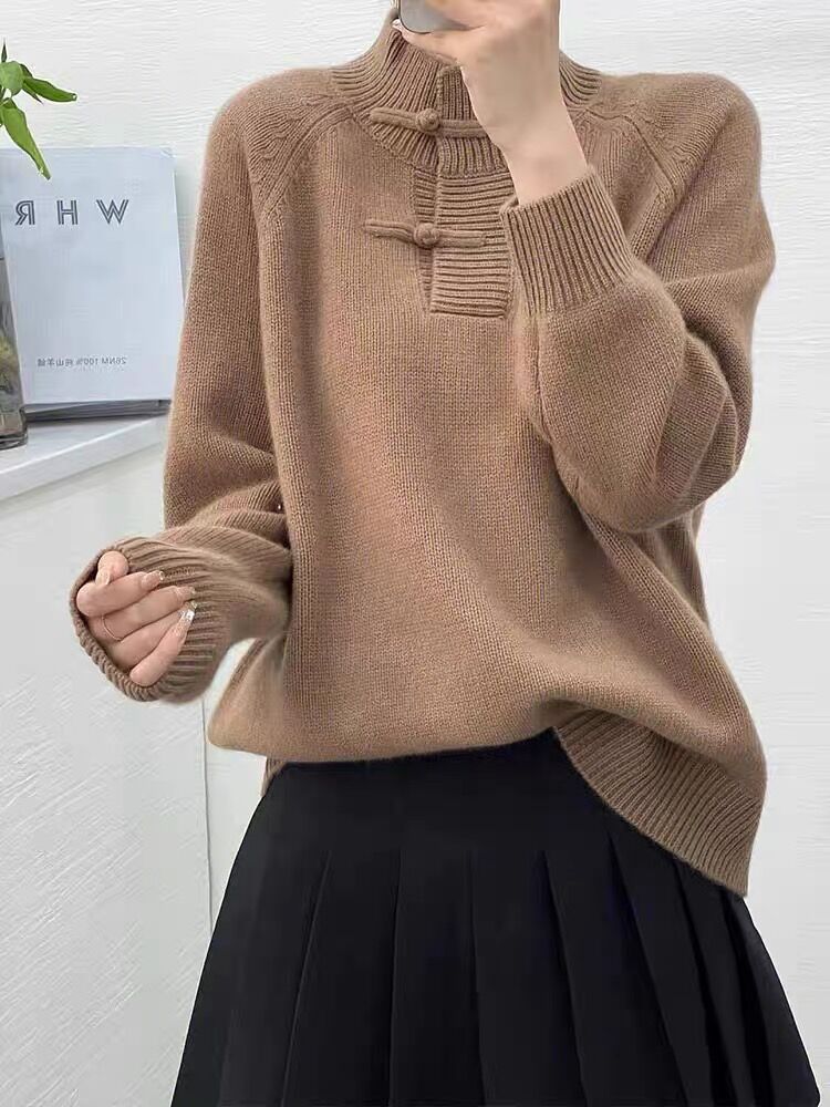 秋冬新款羊毛衫女毛衣长袖保暖套头针织打底衫,女装羊毛衫,恩泰羊绒