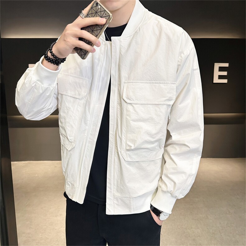 2025新款春秋季夹克外套男士棒球领衣服潮流新品男装上衣,男装夹克,电商A225