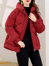 2024年冬季加厚连帽修身型羽绒棉服，女装棉衣/棉服，多彩
