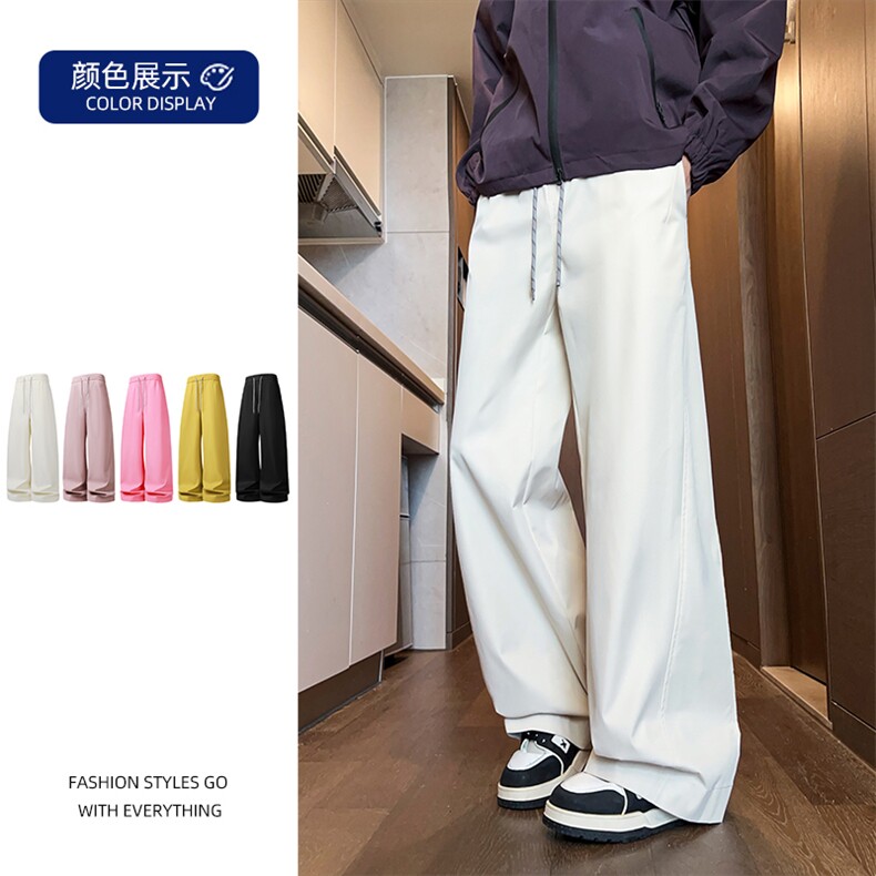 春季新款男女同款直筒弯刀休闲裤DSA157B-K2608-TP38图片