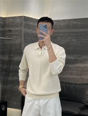 老钱风秋新贵简约风男士休闲上衣纯色高级感百搭针织衫D2511/P68，男装针织衫/毛衣，电商A243