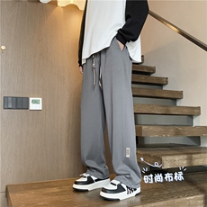 卫裤男秋季菠萝格潮牌重磅垂感大码宽松阔腿潮流K933-特批32，男装休闲裤，星座718-1