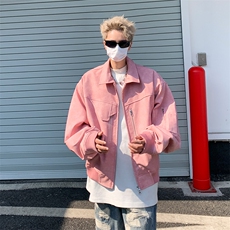 F159-P74现货2024春季新款水洗工装皮外套男潮牌夹克机车服上衣，男装夹克，星座512-6