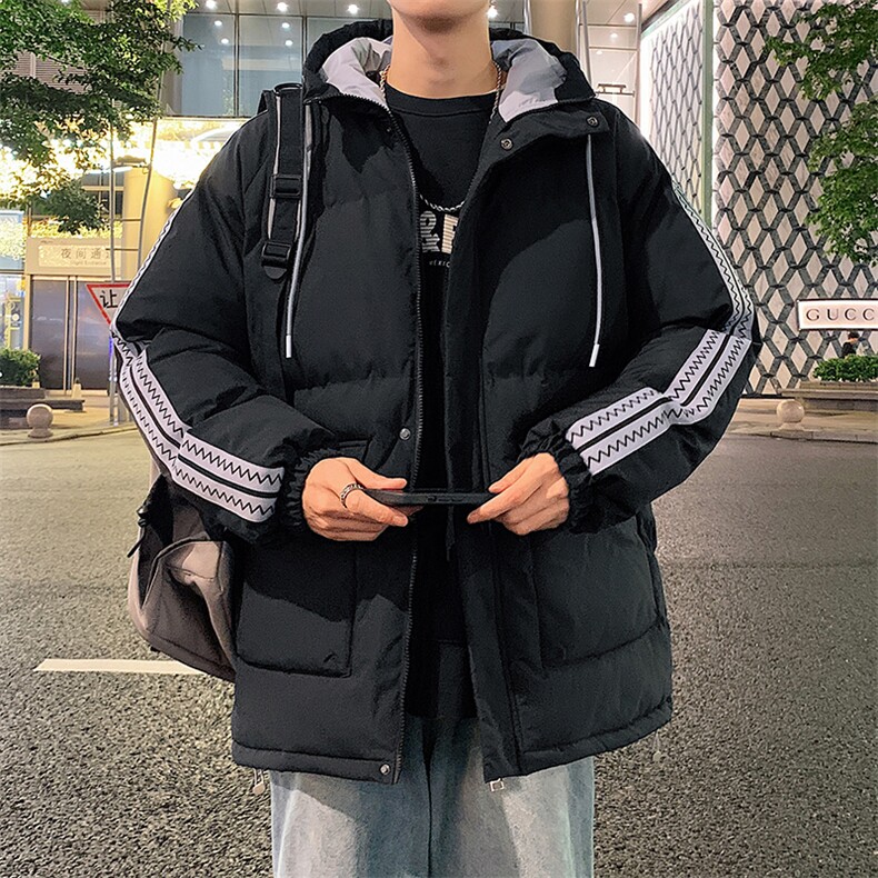 港风潮牌新款织带连帽棉服潮流保暖棉衣M086-P95控139,男装棉衣,星座717