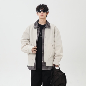 2025春季休闲痞帅工装假两件翻领夹克潮流外套XZ301b-2-JK2582P78图片