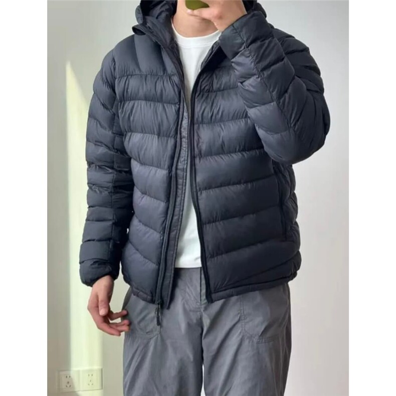 AA2106P115美式轻薄排骨羽绒服男冬季加厚保暖连帽外套，男装羽绒服，电商B323A