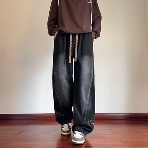 1506-1/KK781/P44男生复古蓝牛仔裤高个子秋季款青少年直筒裤潮图片
