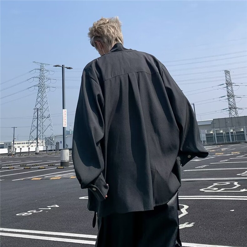 男士长袖春季2024新款英伦斜垂感包边衬衫C4540P48,男装衬衫,星座1116-2