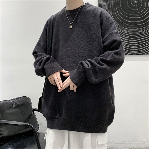 2025年男士针织圆领纯色打底宽松毛衣男 A169 M01 P40图片