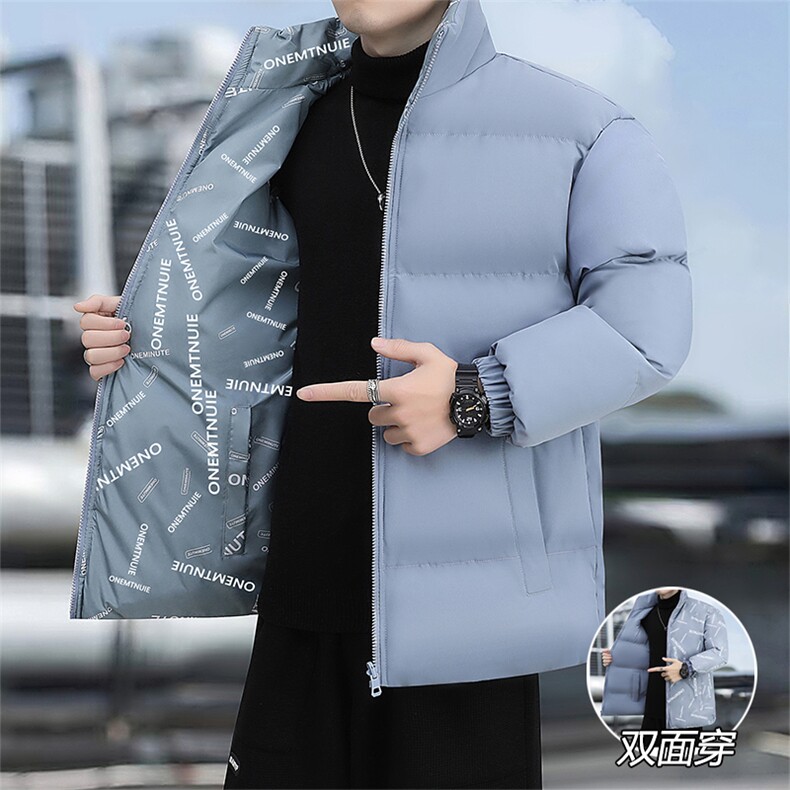 双面穿棉衣男士2024冬季韩版潮牌百搭宽松时尚情侣棉服MY2218-P55图片