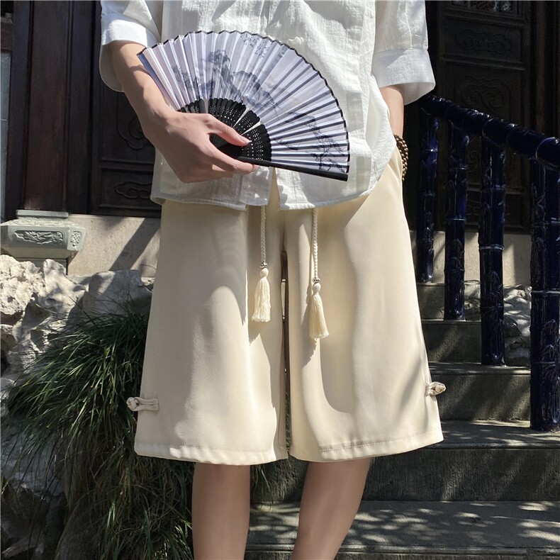 2024夏季新款竹叶刺绣新中式宽松休闲短裤B315-K24092-特p30控58,男装休闲裤,电商B315