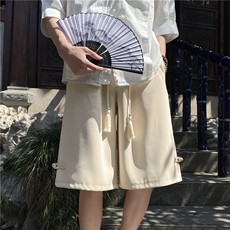 2024夏季新款竹叶刺绣新中式宽松休闲短裤B315-K24092-特p30控58，男装休闲裤，电商B315