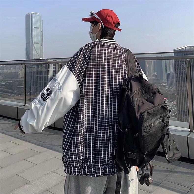 潮流夹克潮男春季格子双面穿夹克W50P60,男装夹克,星座1116-2