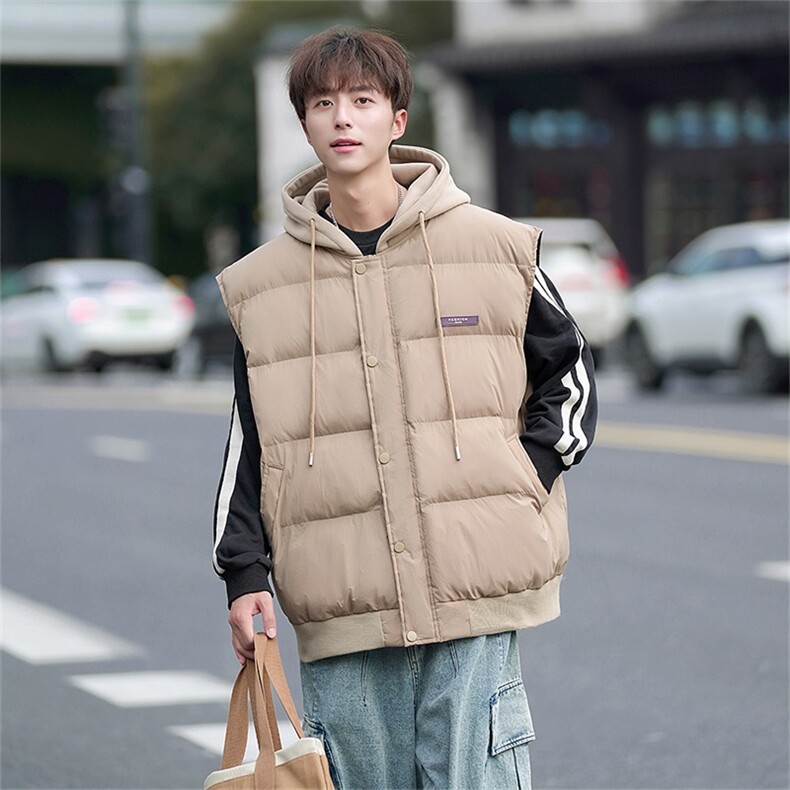 电商DSA028-MJ2301 100聚酯 P80 新款连帽假2件马甲男图片