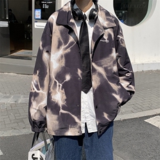 春秋季美式高街男潮牌外套西海岸hiphop嘻哈扎染夹克W3794-P48，男装夹克，星座512-2