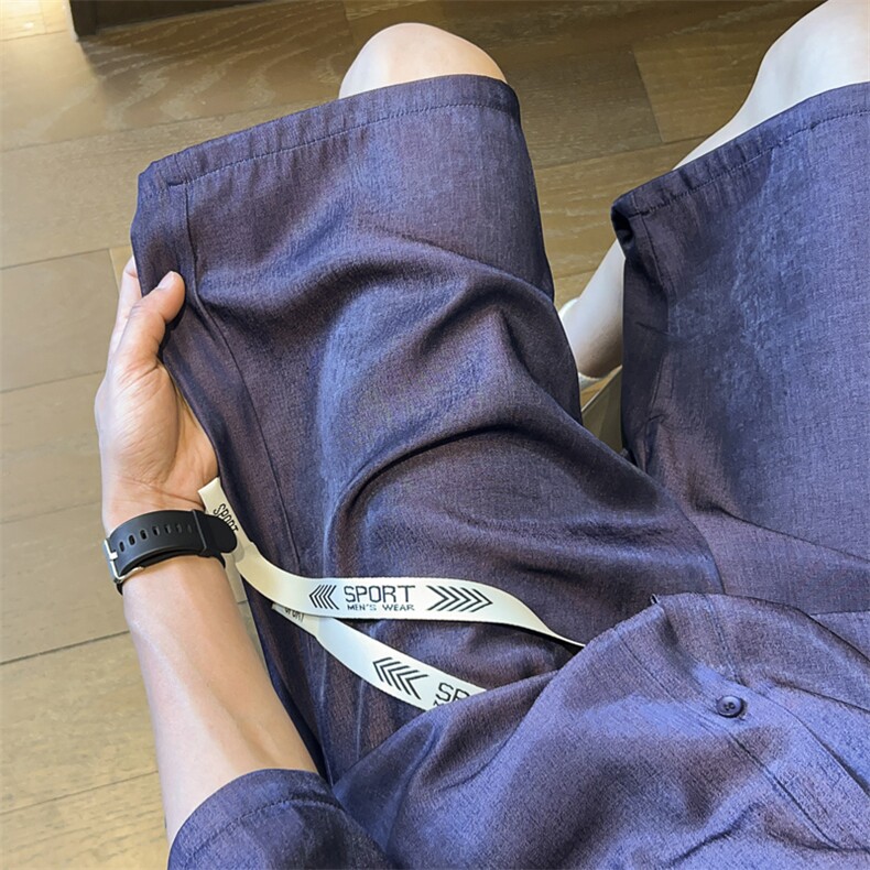 量大优供视频激光拖地直筒冰丝裤CP70-特p25,男装休闲裤,电商B371