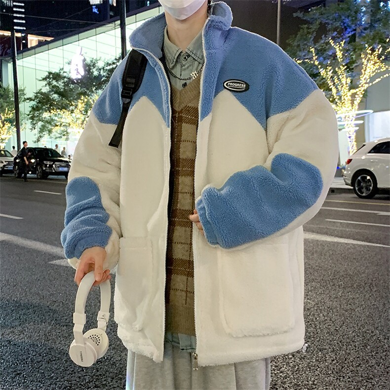 冬款新款加绒加厚棉衣羊羔绒开衫外套青少年男装MY103P105控价138,男装棉衣,电商A086