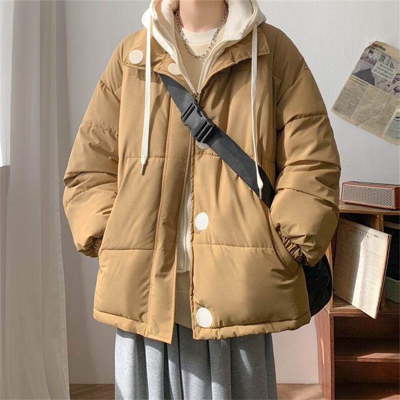 1506-1/M325/P88 假两件棉衣男冬季加厚棉袄学生羽绒棉服外套1图片