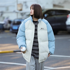 米杏拼接蓝袖