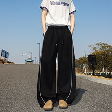 A1991TP45控88-辑明线休闲卫裤男春季宽松百搭直筒垂感裤子，男装休闲裤，电商B241