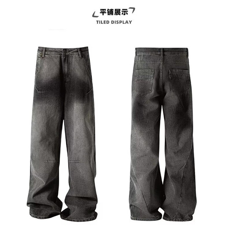 渐变做旧水洗牛仔裤黑色S到3XL310A-4-NZ64-P60,男装牛仔裤,星座310A-4