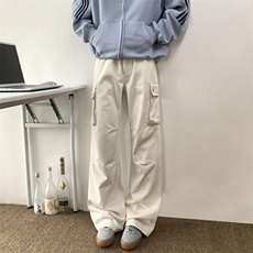 秋冬新款伞兵工装裤男美式高街潮牌直筒休闲运动长裤子N0617-P60，男装牛仔裤，星座308B-1