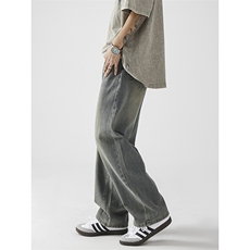 韩式都市风时尚经典牛仔裤高街日系简约阔腿长裤K392TP35控58，男装牛仔裤，电商A102B