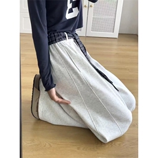 网图有货美式复古格纹腰带宽松阔腿卫裤男女休闲直筒裤A1275-P40，男装休闲裤，星座1505