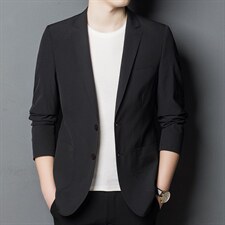 2023秋冬季新款中年西装领夹克爸爸商务男装纯色西服ASD2653-P180图片