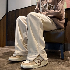 摇粒绒休闲裤D2272-TP50控价68冬季港风设计感开叉直筒长裤男，男装休闲裤，电商A102-1