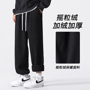 摇粒绒男裤子秋冬季抽绳卫裤美式高街运动裤休闲裤JR1001-特批-43图片