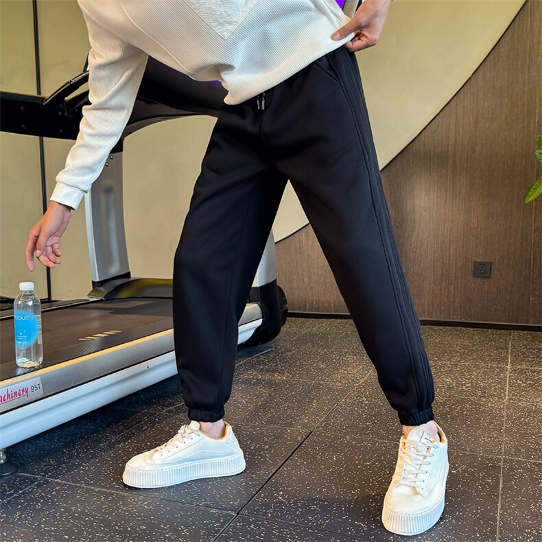 社会小伙秋冬季纯色束脚卫裤男直筒潮牌休闲裤C208-645-P60控89.9,男装休闲裤,电商C208