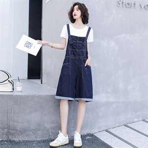 短袖时尚套装女2023夏季新款女装韩版时尚百搭两件套背带裤套裤潮图片