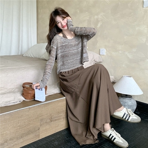 法式减龄罩衫无袖连衣裙两件套女春秋2025新款背心裙流行爆款漂亮图片