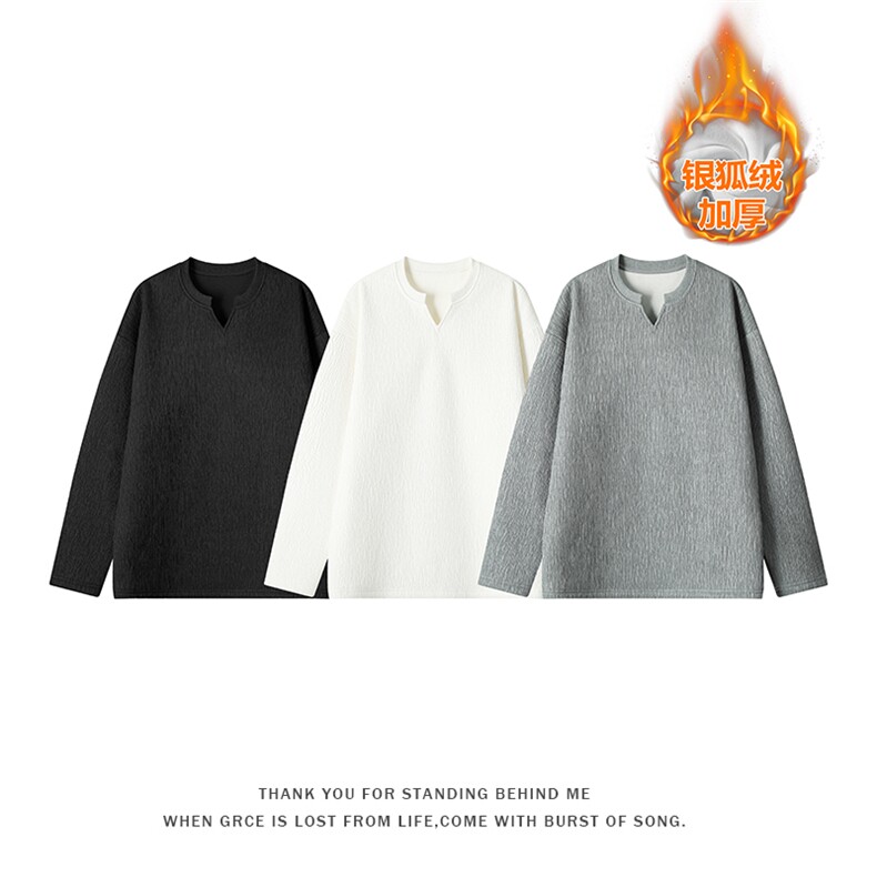 2025冬季新款面层：聚酯纤维T1704J加绒-特P30控58，男装T恤，电商A001-1