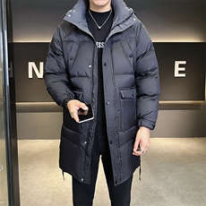 冬季新款中长款羽绒服男连帽可脱卸保暖外套B321-YR988-P215，男装羽绒服，电商B321-1