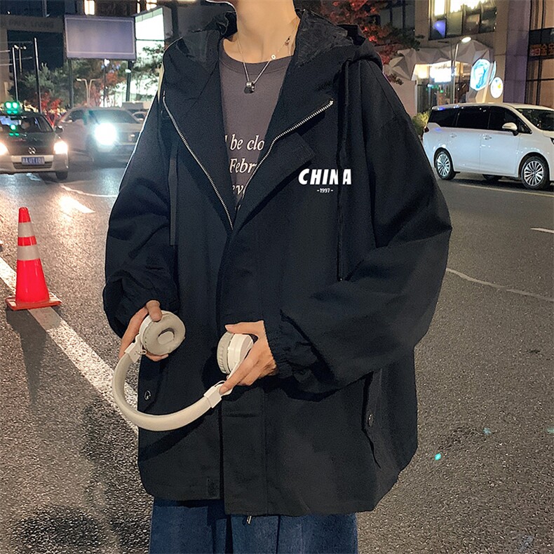 JK41248-P85加棉款-P115纯棉连帽夹克男士大码工装夹克男外套男,男装夹克,电商A040