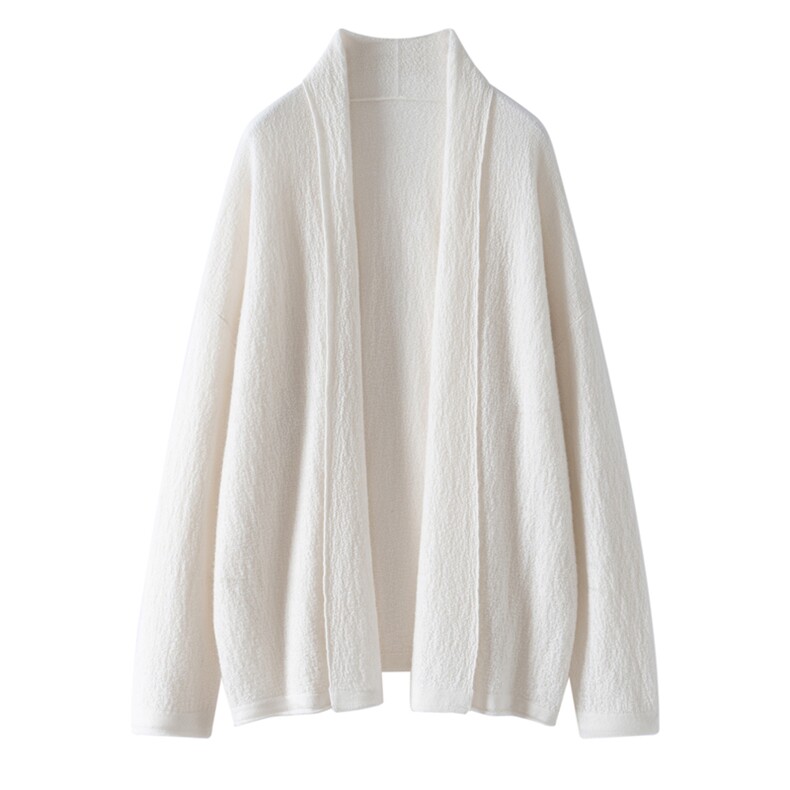 新款纯色高领针织开衫时尚百搭休闲风，女装针织衫/毛衣，亿嘉羊绒