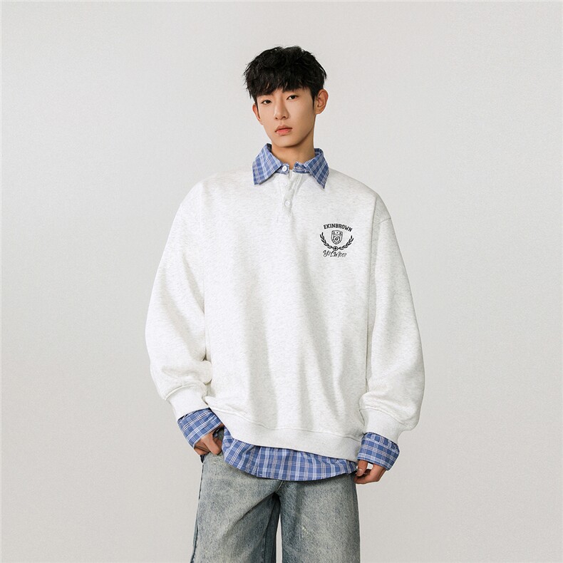 假两件大码M-5XL卫衣表面棉底部聚酯纤维78074P59控88，男装卫衣，星座227-7