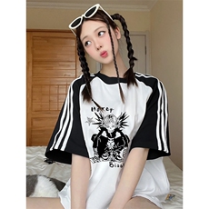 黑袖拼白色