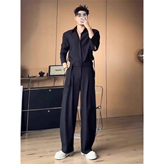 网图有货雅痞竖条纹设计感长袖衬衫男韩系氛围感穿搭A920-P40，男装衬衫，星座1505