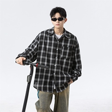 现货CS7143-P38特控65大码OVERSIZE轻薄透气全棉长袖衬衫，男装衬衫，电商D232
