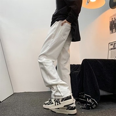 美式高街vibe牛仔裤男潮牌复古直筒裤高级修身工装拉链裤子NK6077，男装牛仔裤，星座601-2