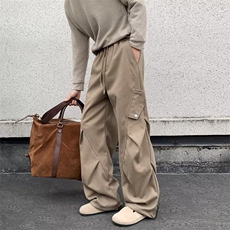 美式高街工装伞兵裤阔腿宽松休闲工装裤男女休闲裤潮K6058-P48，男装休闲裤，星座412-2