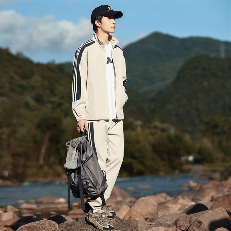 抖音直播情侣休闲运动时尚立领套装男两件套D02-P65,男装休闲套装,星座310B