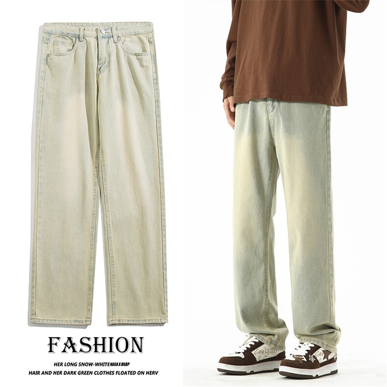 现货S-5XL加肥加大码泥黄直筒牛仔裤310A-2BK205P50控78，男装牛仔裤，星座310A-2