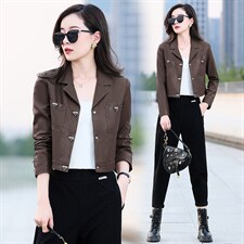 2025年春季新款时尚潮流水洗皮小外套，女装皮衣，臻衣坊