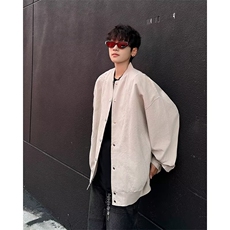 灯芯绒拼接双层外套杏色夹克外套棒球领JK3，男装夹克，星座1116A-1（原606A）