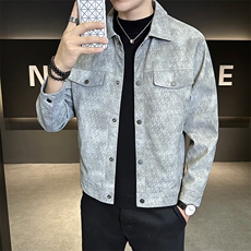 美式复古皮衣男设计感宽松夹克轻奢潮牌外套皮夹克518-P165，男装皮衣，星座310A-4