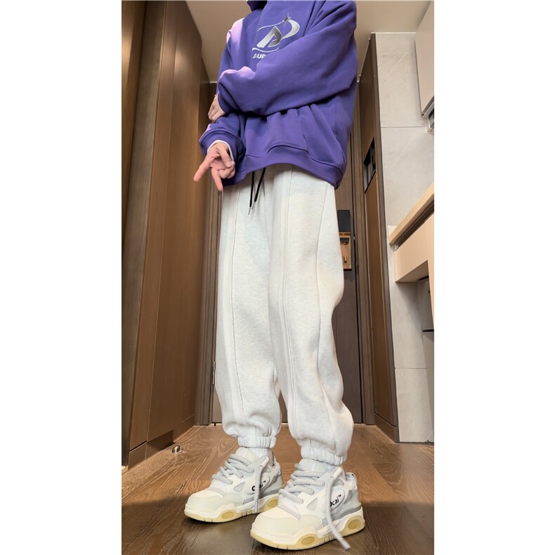 INS百搭潮流新款中缝运动卫裤K23566-P55控68加绒K23495-P65控78,男装休闲裤,电商B315